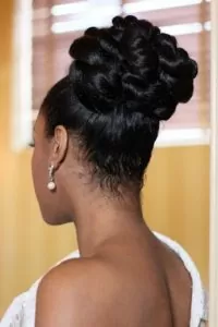 Black updo Wavy Pin Curls