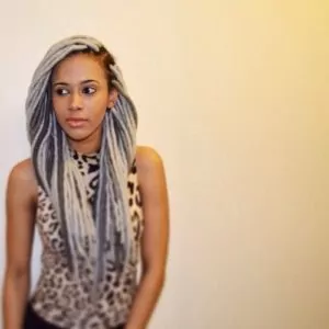 gray yarn braids