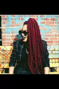 high ponytail yarn braids