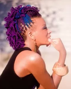 purple yarn mohawk
