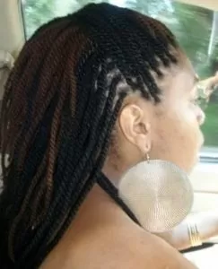 half up yarn braids