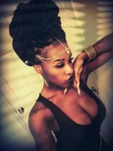 updo yarn braids