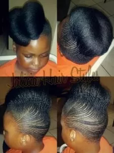 micro cornrows with side bun