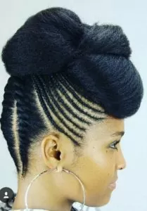flat twist cornrow updo