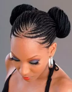 Cornrows With Double Buns