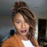 Kinky Twist Updo With Bangs