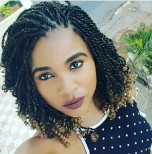 Kinky Twists With Blonde Tips