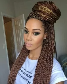 Senegalese twist bun