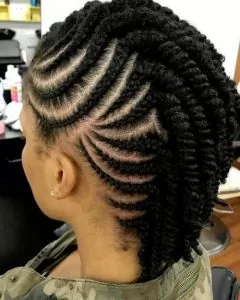Side Cornrows Twisted Braids