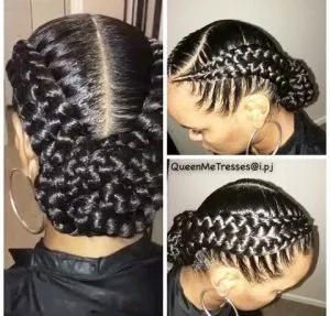 Two French Braids cornrows