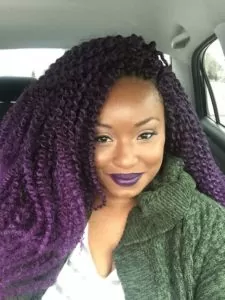 Purple Senegalese twists