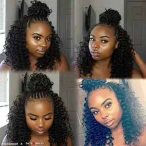 Half Up Half Down Crochet Braids