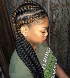 reverse ombre feed in cornrows