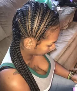 side feed in cornrows