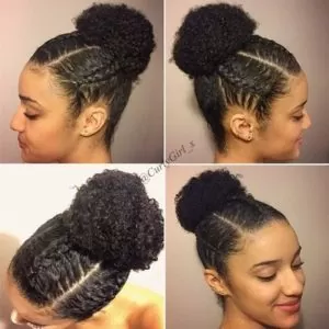 ballerina bun cornrows