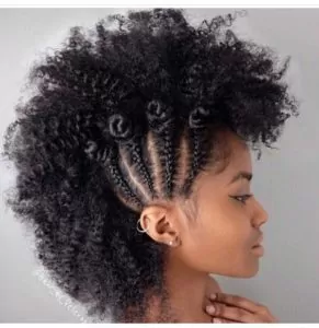 bantu knot fro hawk