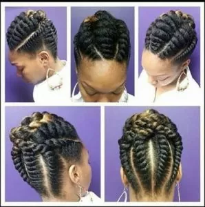 chunky flat twist updo