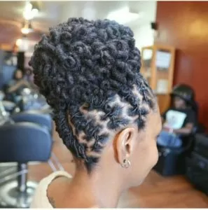 high bun locs