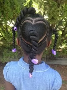 Chunky Twists With Cornrowed Heart