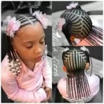 Cornrowed Pigtails With Beads
