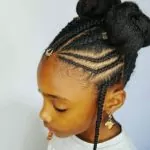 Double Buns With Cornrows