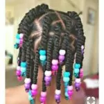 Two Strand Twists With Chunky Beads