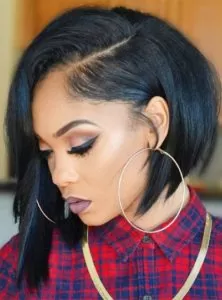 asymmetrical bob sew in