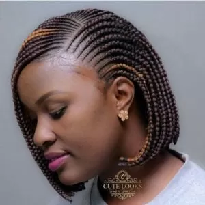 bob length feed in braids