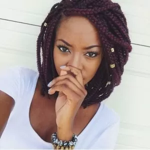 burgundy bob braids