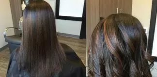 flat ironed natural hair