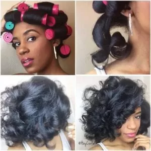 roller set natural hair