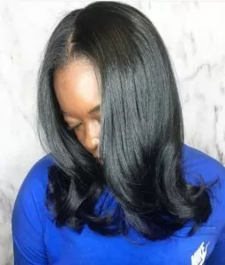 silk press on natural hair