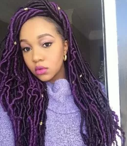 Black And Purple Goddess Locs