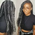 Black and Grey Goddess Locs