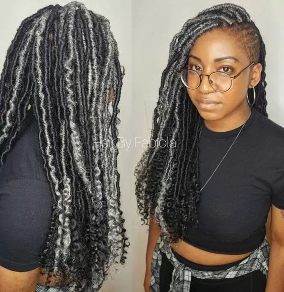 shoulder length goddess locs
