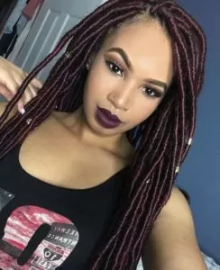 Burgundy Goddess Locs