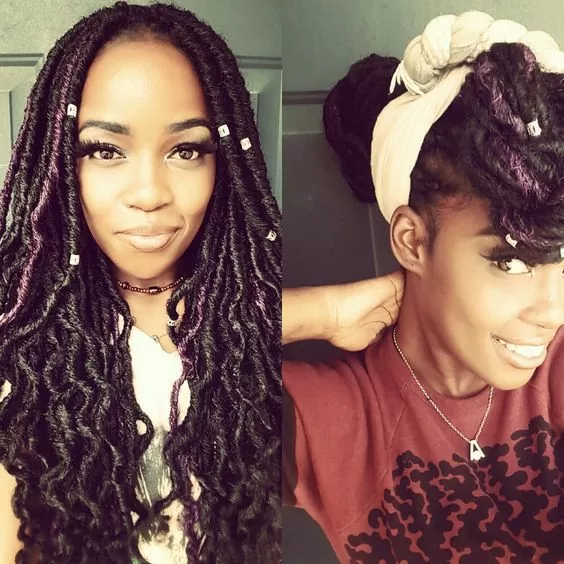 shoulder length goddess locs