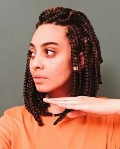 Half Pulled Back Two-Toned Box Braids