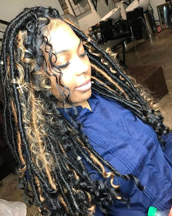 shoulder length goddess locs