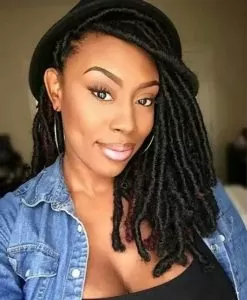 Side Swept Short Faux Locs