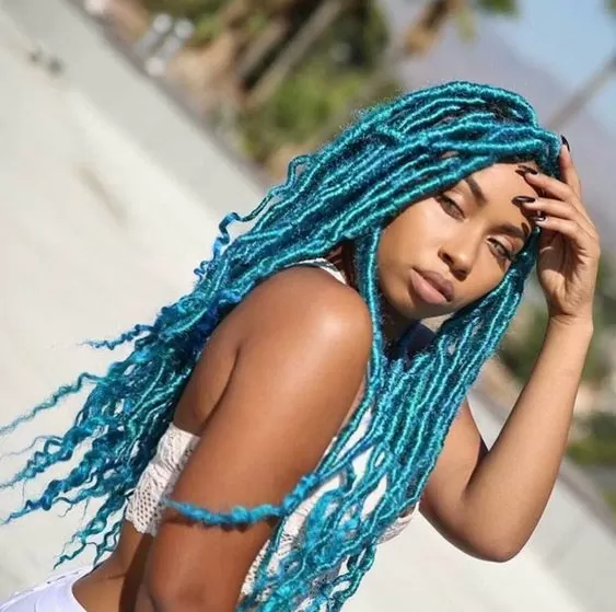 shoulder length goddess locs