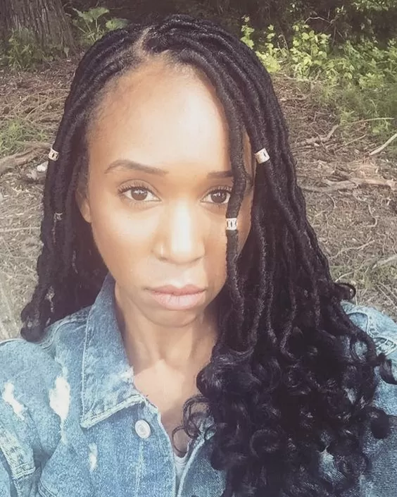 shoulder length goddess locs