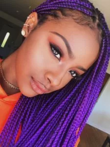 bright purple box braids