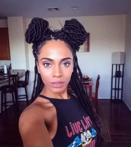 double buns goddess locs