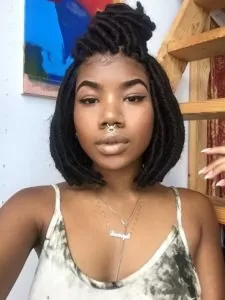 half up half down faux locs bob