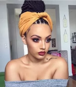 high bun head wrap goddess locs