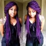 hip length purple box braids