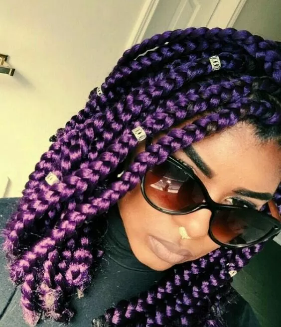 purple goddess braids