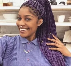 light purple box braids