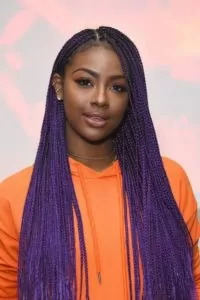 long thin purple box braids
